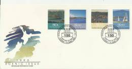 NEW ZEALAND 1990– FDC SCENIC ISSUE - 150 YEARS OF:AKAROA, WANGANUI, WELLINGTON, AUCKLAND  W 4 STS OF 80 C-1,00-1,50-1,80 - FDC