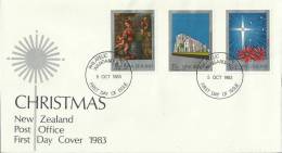 NEW ZEALAND 1983– FDC CHRISTMAS -W 3 STS OF 18-35-45 CPOSTM WANGANUI  OCT N 5 RE1117 - FDC