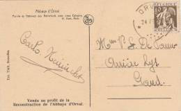 337 Op Kaart Met Sterstempel * ORVAL * (Relais) Sur CP Obl. De L´agence De L´abbaye - 1932 Cérès Et Mercure