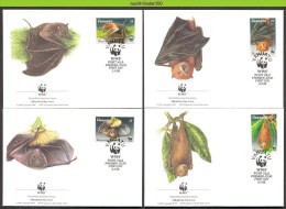 Mzi196fb WWF FAUNA ZOOGDIEREN VLEERMUIZEN FRUIT BATS MAMMALS FLEDERMÄUSE CHAUVE SOURIS VANUATU 1996 FDC's - Chauve-souris