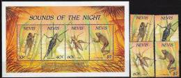 NEVIS  Insectes + Grenouille (yvert N° 509/12+bf22) **  MNH Perforate - Otros & Sin Clasificación