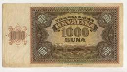 BILLET CROATIE 1000 KUNA # E0573596 # 26 MAI 1941 # OCCUPATION ALLEMANDE - Croatie