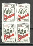 Turkey; 1980 Regular Issue With The Subject Of Forest (Block Of 4) - Nuevos