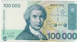 BILLET 100000 DINARS #  1993 # NEUF - Croacia