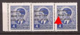 1941 X  6  MONTENEGRO CRNA GORA ITALIA OCCUPAZIONE  ERROR OVERPRINT   NEVER HINGED - Montenegro