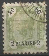 AUSTRO-HUNGARIAN POST - 1890 ISSUE 2pi On 20k  USED  SG 31 Sc 26 - Levante-Marken