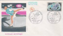 FDC CHAMPIONNATS DU MONDE DE PATINAGE 20/2/1971 LYON - Pattinaggio Artistico