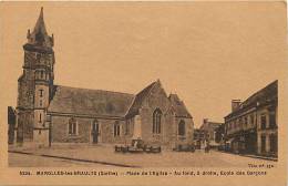 Sarthe -ref 143- Marolles Les Braults - Place De L Eglise - Carte Bon Etat  - - Marolles