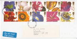 Great Britain FDC Scott #1722a Booklet Pane Of 10 Flowers - 1991-2000 Decimal Issues