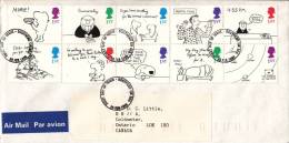 Great Britain FDC Scott #1652a Booklet Pane Of 10 Greetings Cartoons - 1991-2000 Decimal Issues