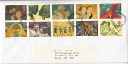 Great Britain FDC Scott #1605a Booklet Pane Of 10 Greetings Works Of Art - 1991-2000 Decimal Issues