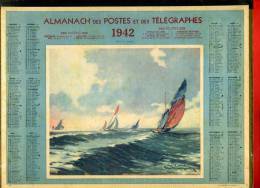 ALMANACH DES POSTES ET TELEGRAPHES 1942 VERS LE LARGE IMPRIMEUR OLLER - Grand Format : 1941-60