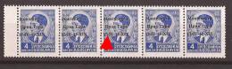 1941 X  6  MONTENEGRO CRNA GORA ITALIA OCCUPAZIONE  ERROR OVERPRINT  MOVED  NEVER HINGED - Montenegro