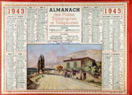 ALMANACH DES POSTES TELEGRAPHES TELEPHONES 1943 LA ROUTE BLANCHE PROVENCE IMPRIMEUR OLLER - Grand Format : 1941-60