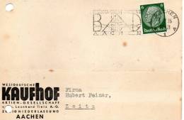 Postkarte 1935,  Aachen Nach Zeitz - Otros & Sin Clasificación