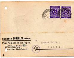 Postkarte 1946, Pobershau Im Erzgebirge Nach Zeitz - Otros & Sin Clasificación