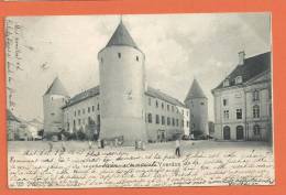 S413, Château D'Yverdon , Animée ,précurseur, Circulée 1903 - Yverdon-les-Bains 