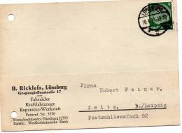 Postkarte 1935, Lüneburg Nach Zeitz - Otros & Sin Clasificación