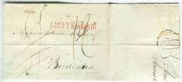 Vouwbrief AMSTERDAM (rode Langstempel Met ?? Boven TER)17.11.1814 Naar Bordeaux - ...-1852 Voorlopers