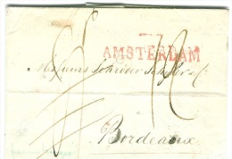 Vouwbrief AMSTERDAM (rode Langstempel Met ?? Boven TER)17.11.1814 Naar Bordeaux - ...-1852 Vorläufer