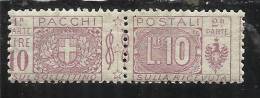 ITALY KINGDOM ITALIA REGNO PACCHI POSTALI 1914 - 1922  NODO DI SAVOIA LIRE 10  MNH - Postal Parcels