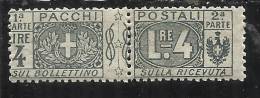 ITALY KINGDOM ITALIA REGNO PACCHI POSTALI 1914 - 1922  NODO DI SAVOIA LIRE 4  MNH - Postal Parcels