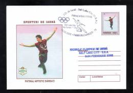 SALT LAKE CITY, WINTER OLYMPIC GAMES, 2002, COVER STATIONERY, ENTIER POSTAL, OBLITERATION CONCORDANTE, ROMANIA - Invierno 2002: Salt Lake City