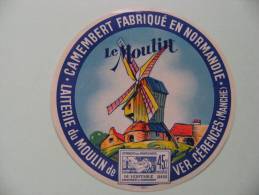 Etiquette Camembert Ancienne -Le Moulin De Ver - Laiterie De Cérences  Manche   A Voir ! - Käse
