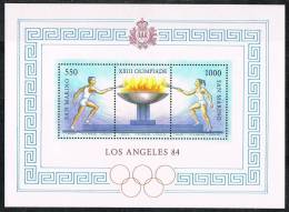 San Marino 1984 Foglietto  XXIII Olimpiade Los Angeles Nuovo** Integro - Blocs-feuillets