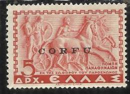 CORFU´ 1941  SOPRASTAMPATO  DI GRECIA OVERPRINTED GREECE 5 DRACME MNH - Corfu