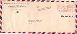 USA EMA - PB Meter 109647 Continental Overseas Corporation New York 17/10/50 Pour Rochetaillee France - Covers & Documents