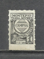 54B- SELLO FISCAL BENEFICO MONTEPIO EMPLEADOS  TRABAJADORES DE CAMPSA PETROLEO OIL .FISCAL CORPORATIVO.spain Revenue Fis - Liefdadigheid