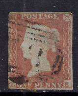 GB 1841 QV 1d Penny Red IMPERF Blued Paper ( L & E ) ( K725 ) - Gebruikt