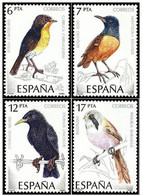 España 1985 Edifil 2820/3 Sellos ** Aves Pajaros Curruca Carrasqueña, Roquero Rojo, Estornino Negro Y Bigotudo Mi 2704/7 - 1981-90 Neufs