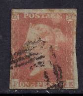 GB 1841 QV 1d Penny Red IMPERF Blued Paper (F & K )  ( K727 ) - Gebraucht