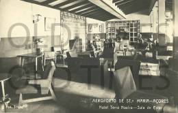 PORTUGAL - AÇORES - SANTA MARIA - AEROPORTO-HOTEL TERRA NOSTRA-SALA DE ESTAR - 50S REAL PHOTO PC. - Açores