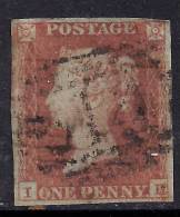 GB 1841 QV 1d Penny Red IMPERF Blued Paper ( I & H ) ( K733 ) - Gebruikt