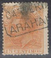 Sello 15 Cts Alfonso XII  Carteria Tipo I ARAHAL (Sevilla), Num 210 º - Gebraucht