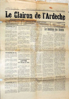 Journal : Le Clairon De L'Ardeche Du 13 Octobre 1907 - Rhône-Alpes