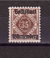 1919 WURTTEMBERG Dienstmarken Overprinted  Michel N° 142  Absolutely Perfect MNH ** - Postfris