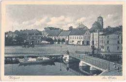 WOLGAST Am Hafen Restaurants Fremdenzimmer Pferde Wagen Boote Bläulich 4.9.1929 Gelaufen - Wolgast