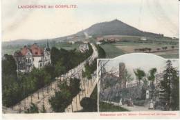 Görlitz Goerlitz Saxony Germany, Landskrone View Of Village & Mountain, C1900s Vintage Postcard - Goerlitz