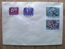 Cover From Austria Osterreich Linz Donau Cancel, Flowers Flora - Brieven En Documenten