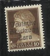 ZARA OCCUPAZIONE TEDESCA 1943 ITALY OVERPRINTED  SOPRASTAMPATO ITALIA CENTESIMI 10 MNH - Ocu. Alemana: Zara