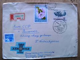 Registered Cover Sent From Hungary To Lithuania, USSR Period, 1967, Special Cancel Space Aerofila Fisa - Lettres & Documents