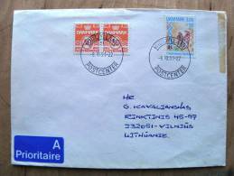 Cover Sent From Denmark To Lithuania, 1991 Folkekirkens Nodhjaelp CHILDREN WELFARE FUND - Cartas & Documentos