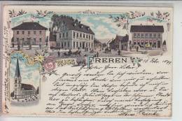 4452 FREREN, Lithographie 1899, Kath.Kirche, Amtsgericht, Post, Hotel Roth - Meppen