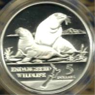 NEW ZEALAND $5 DOLLARS ENDENGERED ANIMAL FRONT QEII HEAD BACK 1993 AG SILVER PROOF KM? READ DESCRIPTION CAREFULLY !!! - New Zealand
