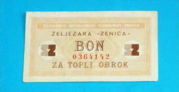 ZELJEZARA ZENICA ( Bosnia And Herzegovina ) * Coupon Voucher Bon Buono Vale Gutscheine Vouchers Coupons Bons Buoni Vales - Bosnien-Herzegowina