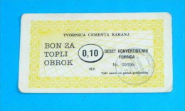 TVORNICA CEMENTA KAKANJ ( Bosnia And Herzegovina ) Coupon Voucher Bon Buono Vale Gutscheine Vouchers Coupons Bons Buoni - Bosnia Erzegovina